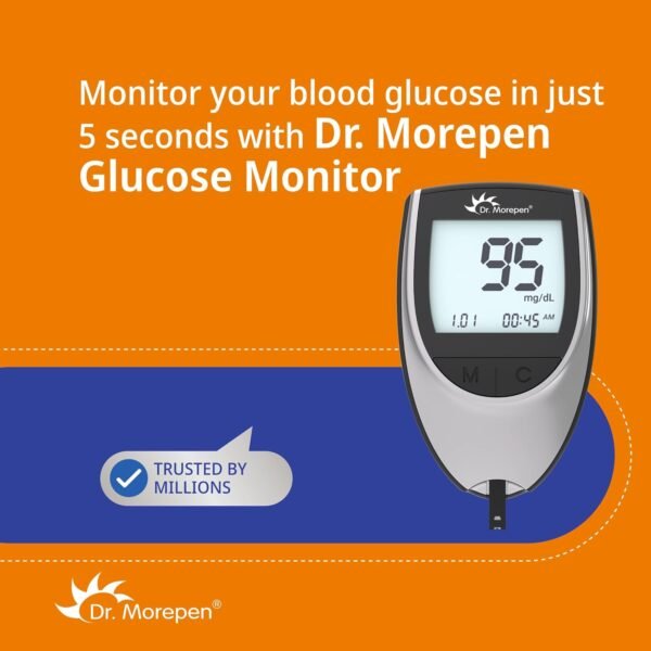 Dr. Morepen BG-03 Gluco One Glucometer Combo (50 Strips) – Fast, Accurate & Affordable - Image 3