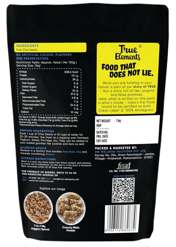 True Elements Chia Seeds 1kg (500g x 2) | Buy 1 Get 1 Free! - Image 5