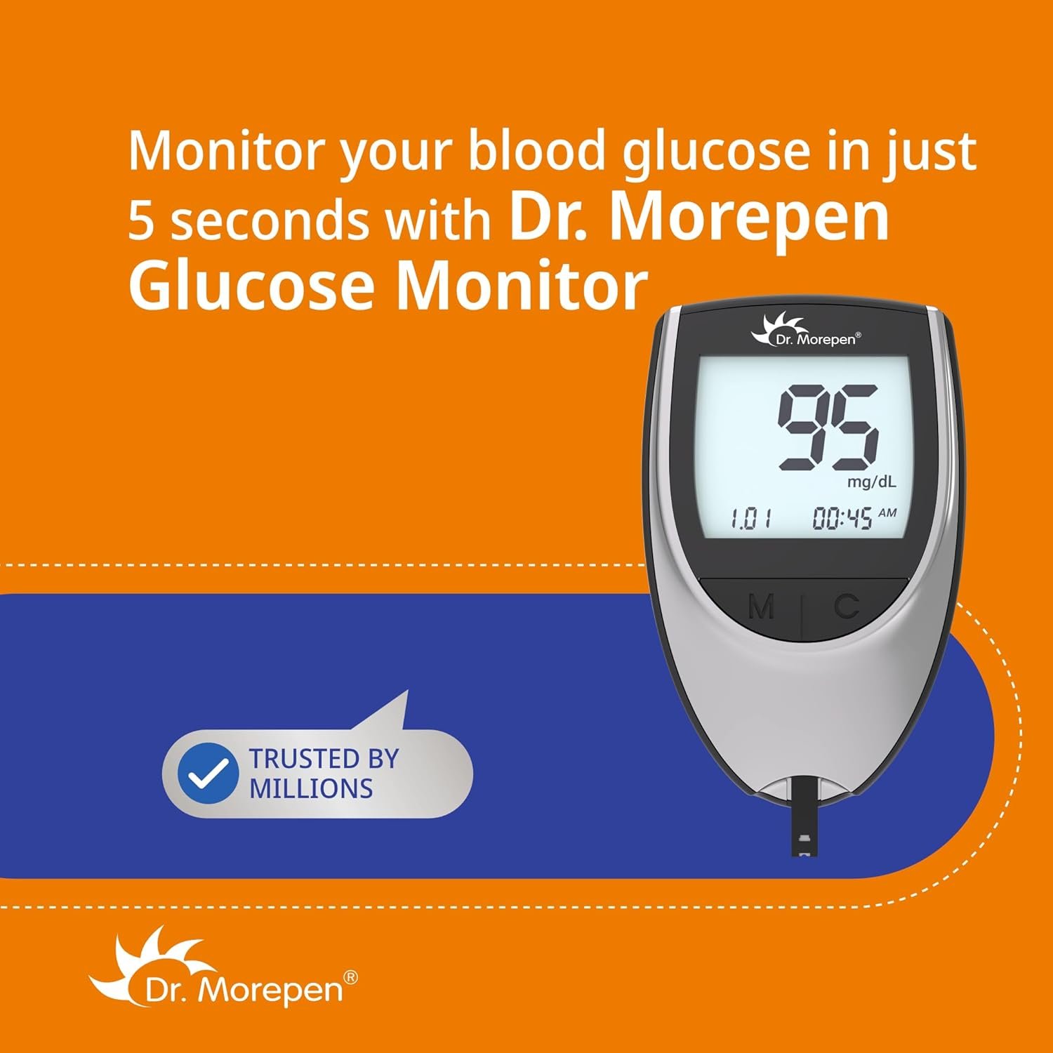 DR. MOREPEN GlucoOne BG 03 Blood Glucose Monitor Kit - Image 5