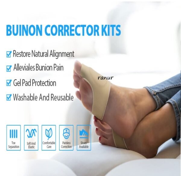 RANUR Unisex Bunion Corrector – Silicone Gel Pad & Toe Separator - Image 3