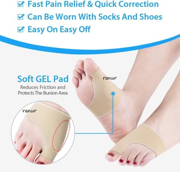 RANUR Unisex Bunion Corrector – Silicone Gel Pad & Toe Separator - Image 4