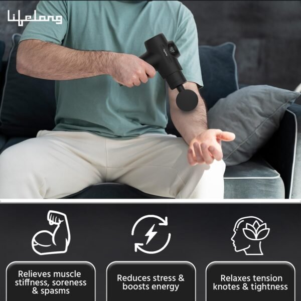 Lifelong Gun Massager Machine for Pain Relief - Body, Neck, Shoulders, Back, Arms - Image 4