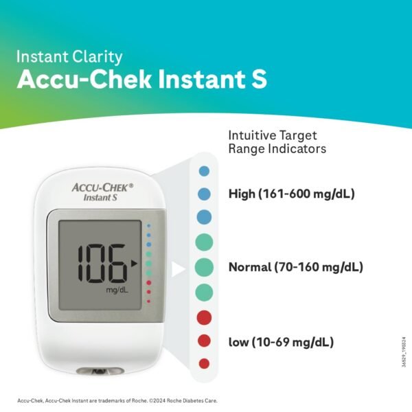 Accu-Chek Instant S Blood Glucose Glucometer Kit with Vial of 10 Strips - Image 3