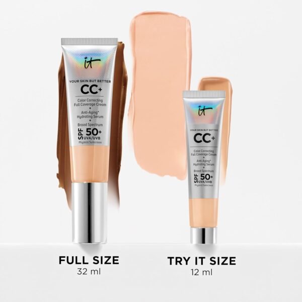IT Cosmetics CC+ Cream SPF 50 (Neutral Tan) Review – 1.08 oz - Image 4