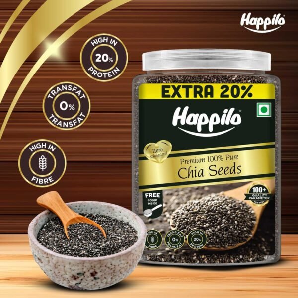 Happilo Premium Raw Authentic Chia Seeds - Image 3