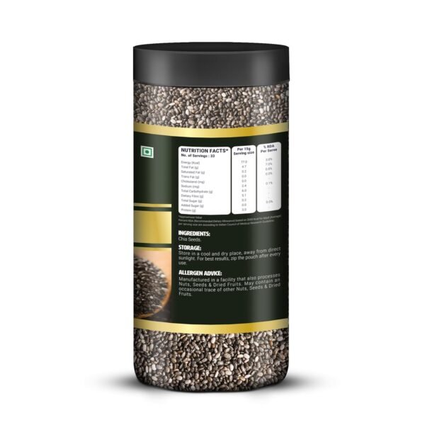 Happilo Premium Chia Seeds – 500g Jar (Pack of 2) - Image 3