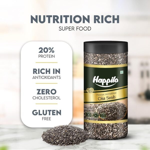 Happilo Premium Chia Seeds – 500g Jar (Pack of 2) - Image 5
