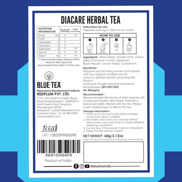 BLUE TEA Dia Care Tea Review (30 Bags for ₹399.00 - Image 2