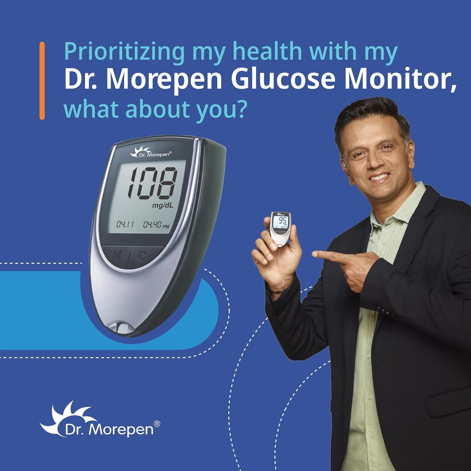 DR. MOREPEN GlucoOne BG 03 Blood Glucose Monitor Kit - Image 2