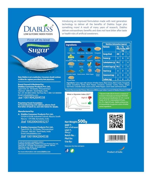 Diabliss Herbal Low GI Sugar Review – 500g | Diabetic-Friendly Natural Sweetener - Image 2