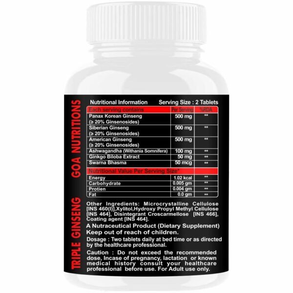 Goa Nutritions Red Ginseng Powder Tablets Review – 60 Capsules - Image 2