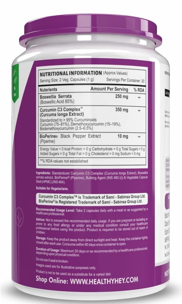 HealthyHey Boswellia & Curcumin with Bioperine - Image 2