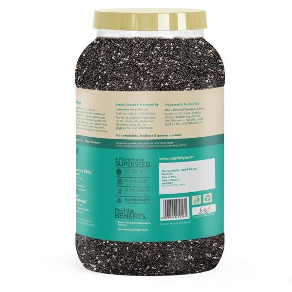 Nourish You Chia Seeds – 2Kg (Jar) - Image 2