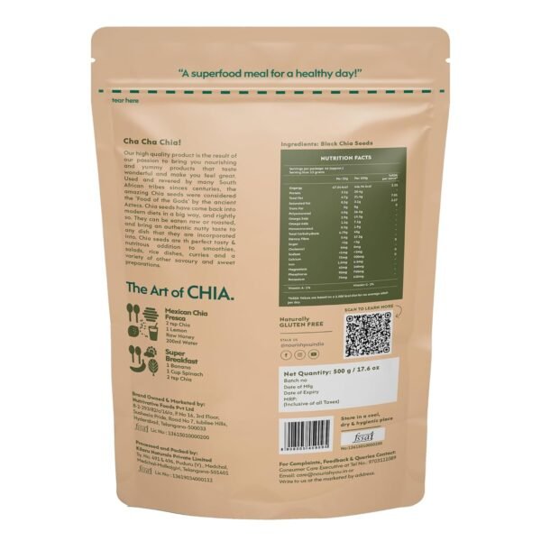 Nourish You Chia Seeds (500g) – 100% Natural Superfood - Image 2