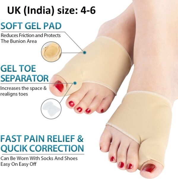 RANUR Unisex Bunion Corrector – Silicone Gel Pad & Toe Separator - Image 2