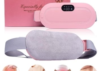 MOROVIK Period Pain Relief Heating Pad (Pink) – Menstrual Cramps & Back Pain Device with Massage + Heating | Best Price 2025