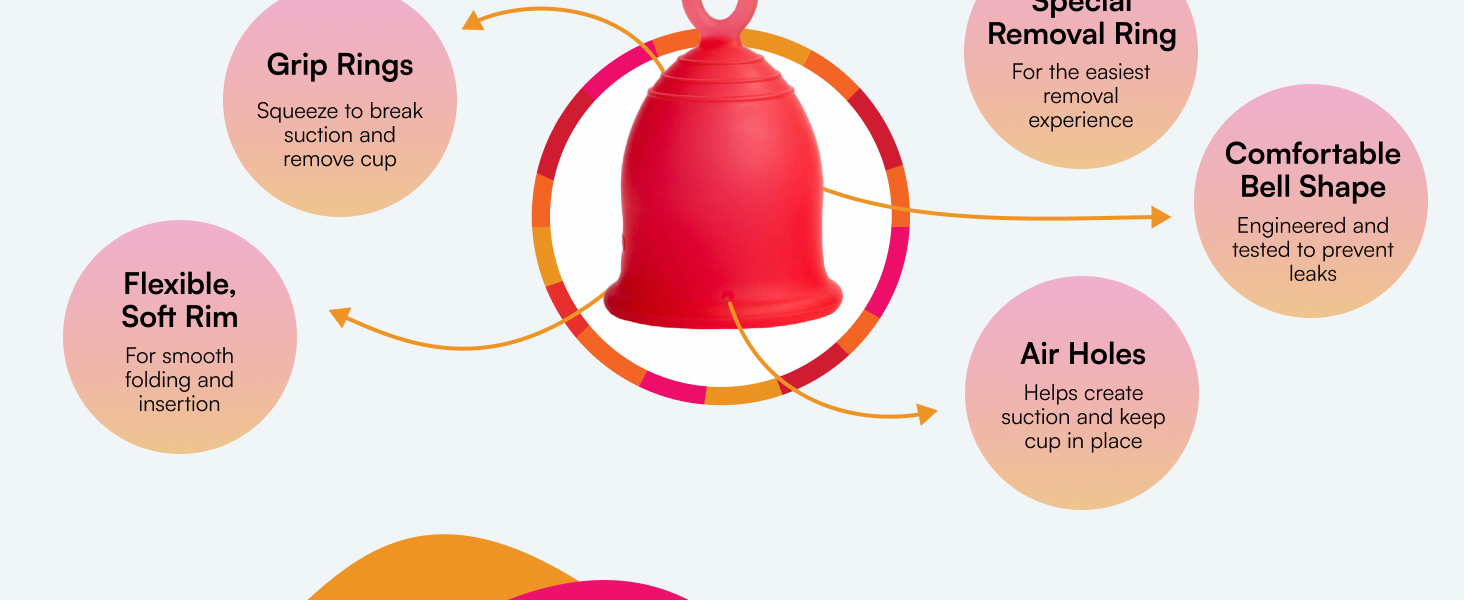 comfortable period cup special removal ring