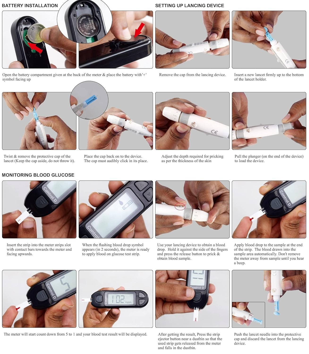 Control D Blood Glucose Monitor (Pack of 50 Strips, Black) - Image 6