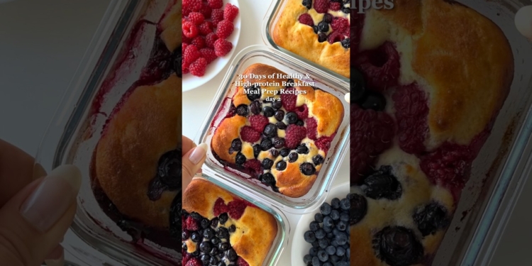 Breakfast Meal Prep: Pancake Bowls😍about 30g protein💪🏻 #mealprep #highprotein #easyrecipes