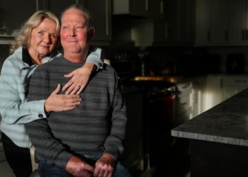 Steve and Kelly Blake in the kitchen of their Calgary home.