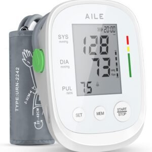AILE Blood Pressure Monitor, Blood Pressure Machine Upper Arm Large Cuff(8.7"-16.5"), High Automatic Blood Pressure Monitors Cuff for Home Use, (BP) Manual Arm Blood Pressure Monitors, 2 * 99 Memory