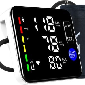 Blood Pressure Monitor Rechargeable Upper Arm Blood Pressure Monitors for Home Use Large Screen Bp Machine with 8.7"-16.5" Bp Cuff, 2x120 Memory, Voice Broadcast Bp Monitor (Black)