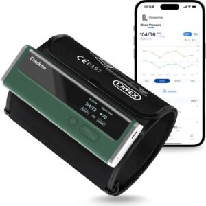 Checkme Blood Pressure Monitor for Home Use - Upper Arm Cuff, Bluetooth BP Machine, Accurate Readings in 30 sec, App Enabled for iOS & Android, Stores 50 BP Readings, Green