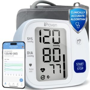 iProven Blood Pressure Monitor Bluetooth for Home Use - Upper Arm with App Integration, Easy-to-Use One-Touch Operation, and Large Display for Convenient Monitoring.