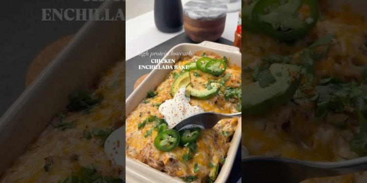 HIGH PROTEIN LOW CARB CHICKEN ENCHILADA BAKE