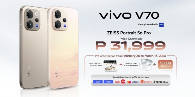 Pre-order vivo V70, get P2,000 off and more