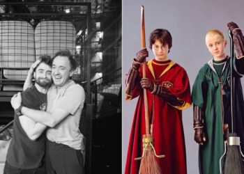 Harry Potter stars Daniel Radcliffe and Tom Felton reunite on Broadway