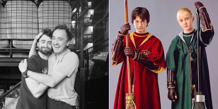 Harry Potter stars Daniel Radcliffe and Tom Felton reunite on Broadway
