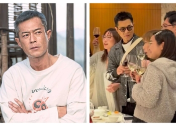Louis Koo draws crowd at wedding banquet, graciously poses for photos with fans
