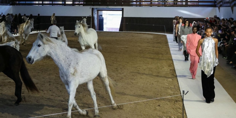 Stella McCartney's horseplay turns Paris runway into ethical fashion arena