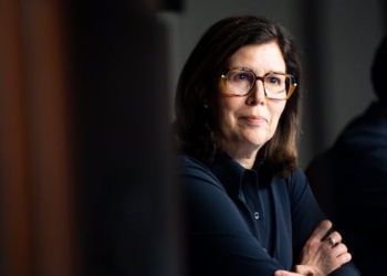 Quebec Coroner Stéphanie Gamache delivers a report on the 2021 death of Raphaël "Napa" André, in Montreal on Thursday, May 15, 2025.