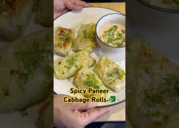 Spicy Paneer Cabbage Rolls 🥬 | High Protein Momo Alternative | No Maida, Full Taste! #cabbagemomos