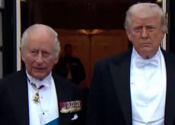 King Charles and Queen Camilla arrive for state dinner