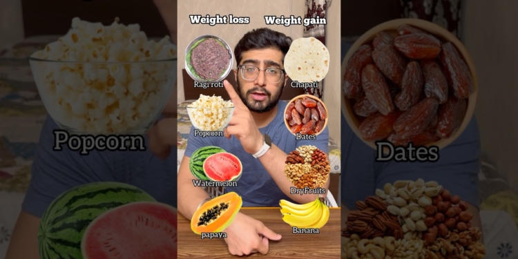 WEIGHT LOSS & GAIN FOODS✅ #foodvlog #nutritionist #coach #fatloss #weightgain #shorts #diet #fitness