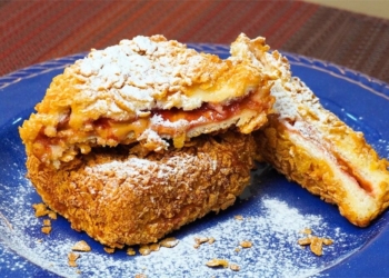 Crispy version of Peanut Butter and Jelly Sandwich