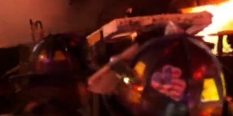 NYPD officers knocked off their feet by explosion