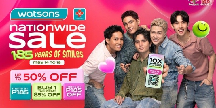 Watsons celebrates 185 years with its biggest Nationwide Sale yet this May 14&acirc;18