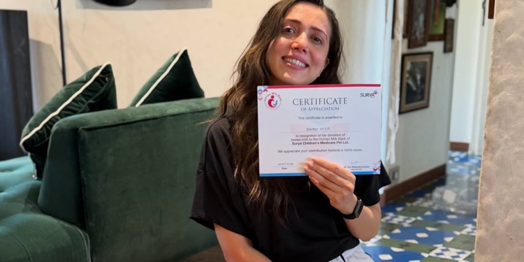 Jankee Mehta after donating breast milk
